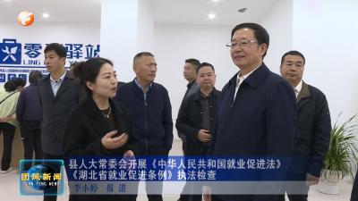 县人大常委会开展《中华人民共和国就业促进法》《湖北省就业促进条例》执法检查