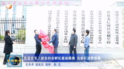 县退役军人就业创业孵化基地揭牌 为老兵逐梦添翼