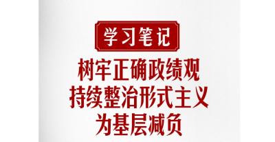 学习笔记 | 树牢正确政绩观，持续整治形式主义为基层减负