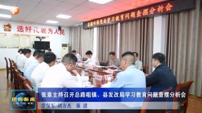 张章主持召开总路咀镇、县发改局学习教育问题查摆分析会