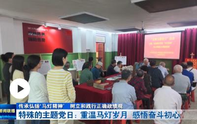 传承弘扬“马灯精神” 树立和践行正确政绩观丨特殊的主题党日：重温马灯岁月 感悟奋斗初心