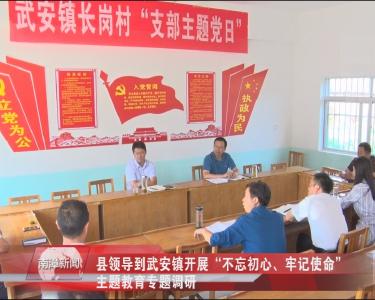 南漳新闻丨县领导到武安镇开展“不忘初心、牢记使命”主题教育专题调研