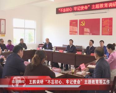 南漳新闻丨王鹏调研“不忘初心、牢记使命”主题教育等工作