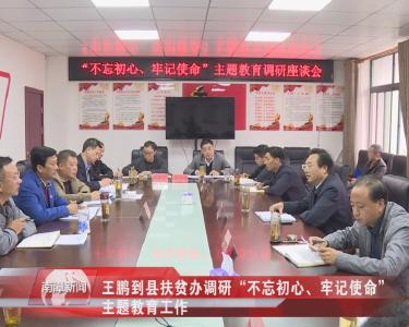 南漳新闻丨王鹏到县扶贫办调研“不忘初心、牢记使命”主题教育工作