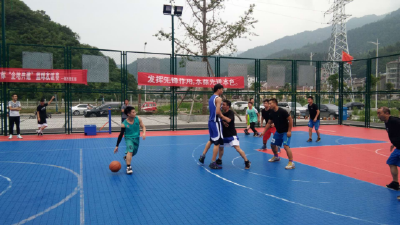 长坪镇举办庆“七一”篮球友谊赛