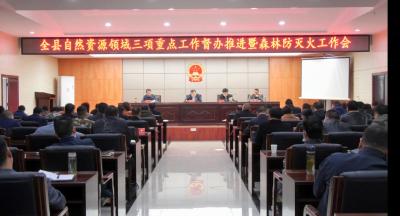 我县召开自然资源领域三项重点工作督办推进暨森林防灭火工作会