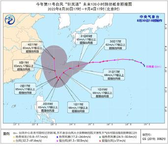 “轩岚诺”维持超强台风级强度 1日起东海海域风力加大