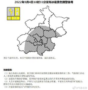 冰雹+雷电+大风！北京连发三预警 注意防范