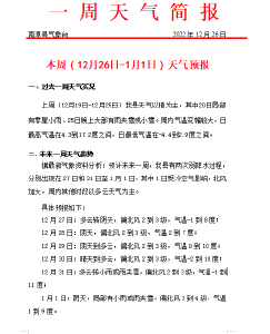 一 周 天 气 简 报