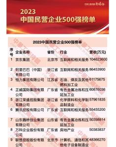 【热点关注】湖北省16家企业上榜2023中国民营企业500强