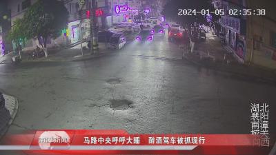 南漳新闻丨马路中央呼呼大睡 醉酒驾车被抓现行