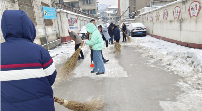 县统计局开展扫雪除冰活动