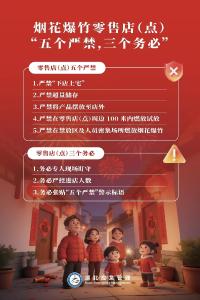 牢记烟花爆竹“五个严禁”、“三个务必”！