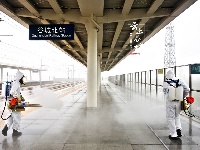 场面震撼 谷城北站全面消杀