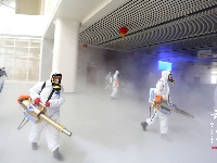 场面震撼 谷城北站全面消杀