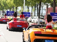跑车与美女上演速度与激情，快到世纪广场来瞅瞅