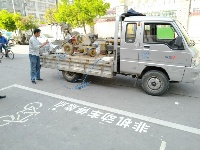 对非机动车乱停说NO！谷城公安城管联合规范城内北街秩序