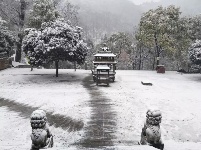 大雪纷飞后茨河承恩寺的高颜值