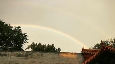 绝美！北京雨后再现双彩虹景观