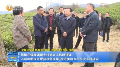 胡勇在保康调研乡村振兴工作时强调：不断巩固深化脱贫攻坚成果  推进美丽乡村平安乡村建设