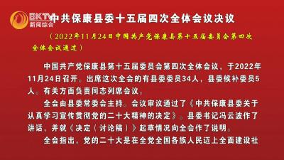 中共保康县委十五届四次全体会议决议