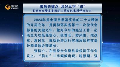 县委全会暨县委经济工作会议系列评论之二  聚焦关键点  念好五字“诀”