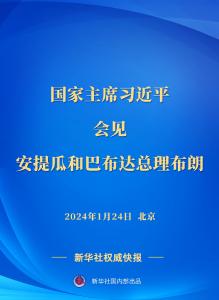 新华社权威快报丨习近平会见安提瓜和巴布达总理布朗