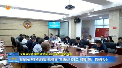 县政协召开重点提案办理协商暨“推进政协文史工作提质增效”专题座谈会