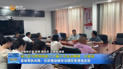 【深入学习贯彻党的二十届三中全会精神·大家谈】县城管执法局：扎实推动城市治理任务落地见效
