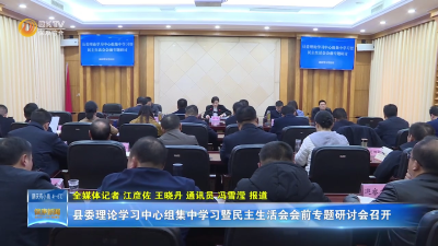 县委理论学习中心组集中学习暨民主生活会会前专题研讨会召开