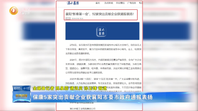 保康5家突出贡献企业获襄阳市委市政府通报表扬