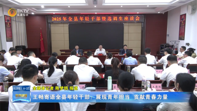 王畅寄语全县年轻干部：展现青年担当  贡献青春力量