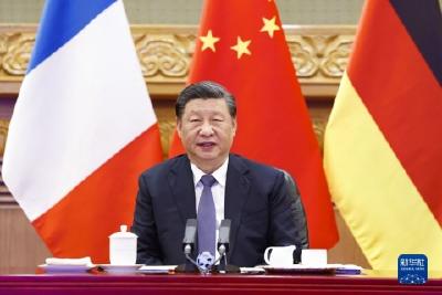 习近平同法国德国领导人举行视频峰会