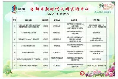 当阳市新时代文明实践中心五月活动计划