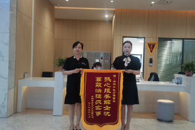 热心服务解企忧 真诚致谢送锦旗