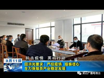 田洪光要求：嚴(yán)防疫情 提振信心 全力保障茶產(chǎn)業(yè)穩(wěn)定發(fā)展