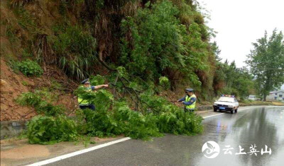 【快讯】雨水连连 英山路政及时排除险情 