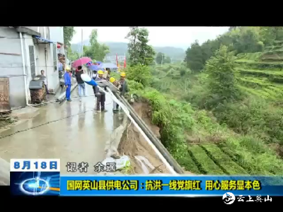 【视频】国网英山县供电公司：抗洪一线党旗红    用心服务显本色 