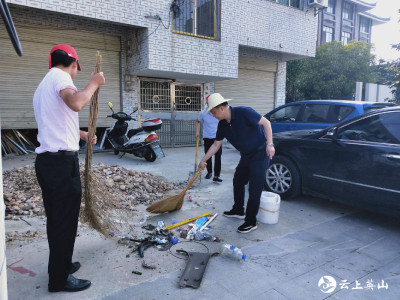 英山招商中心开展爱国卫生运动志愿服务活动
