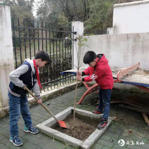 义务播新绿  百年育新人 ——英山河南畈小学开展植树节活动