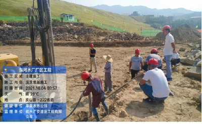 国庆假期县东河水厂施工人员坚守岗位 确保工期进度