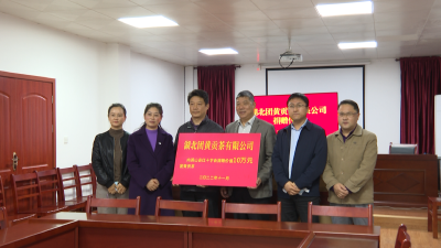 湖北团黄贡茶有限公司向县红十字会捐赠10万元物资