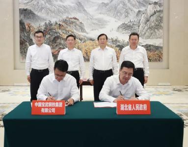 湖北省政府与中国宝武钢铁集团有限公司签署进一步深化战略合作协议 王忠林胡望明见证签约
