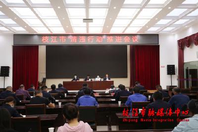 枝江市收听收看宜昌市“清违行动”集体约谈视频会议