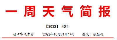 枝江一周天气预报来了（10月31日-11月6日）以晴为主~