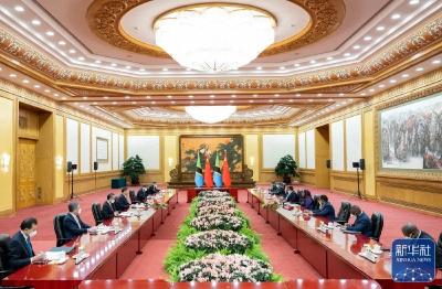 习近平同坦桑尼亚总统举行会谈