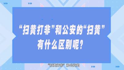 “扫黄打非”与公安的“扫黄”有什么区别？