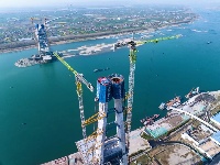 图集 | 枝江长江大桥北岸主塔封顶！