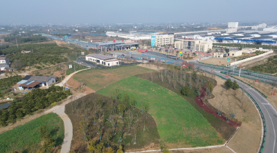 枝江沪渝高速道口公园即将完工开放