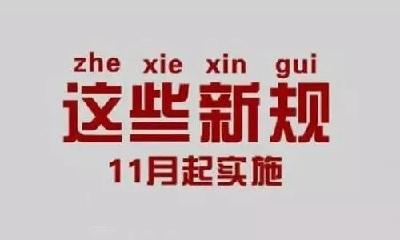 11月起又一批新规实施，个个硬核！